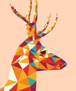 Abstract Christmas Deer Paint By Numbers