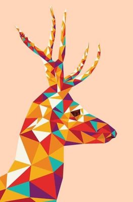 Abstract Christmas Deer Paint By Numbers