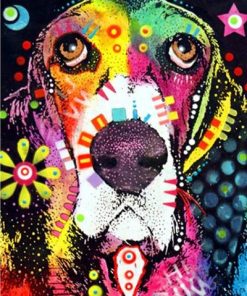 Abstract Colorful Dog Paint By Numbers