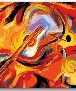 Abstract Guitar Violin Paint By Numbers