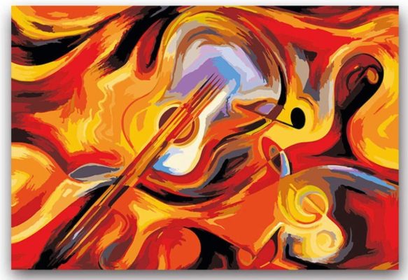 Abstract Guitar Violin Paint By Numbers