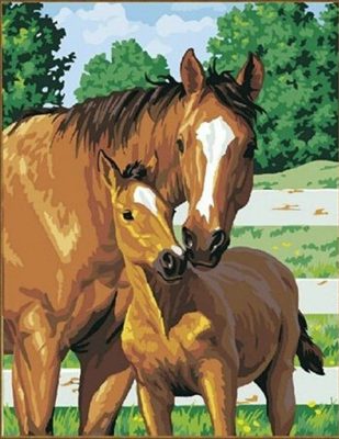 Abstract Horse and Baby Paint By Numbers