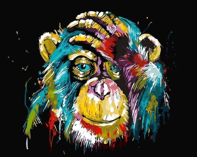 Abstract Monkey Paint By Numbers