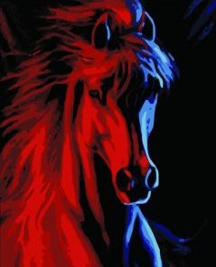 Abstract Red Horse Paint By Numbers