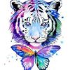 Abstract Tiger And Butterfly Paint By Numbers