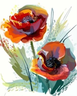 Anemone Red Paint By Numbers