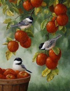 Apple Tree with Bird Paint By Numbers