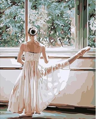 Ballerina In White Paint By Numbers