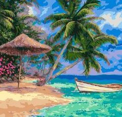 Beach With Palm Trees Paint By Numbers