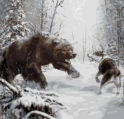 Bear Vs Wolf Paint By Numbers