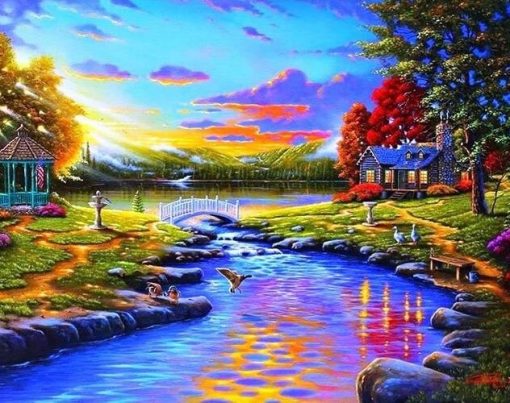 Beautiful Sunset Landscape Paint By Numbers