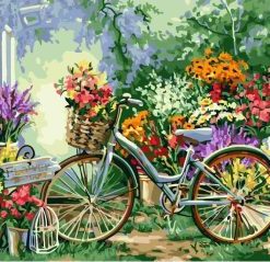 Bicycle Flowers Paint By Numbers