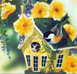 Bird House With Flowers Paint By Numbers