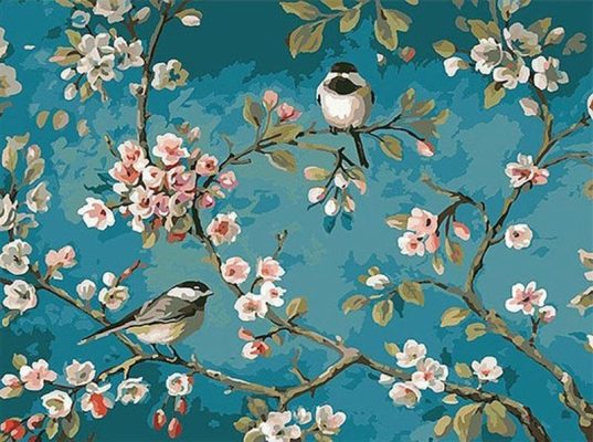 Birds And Flower Paint By Numbers