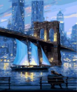 Blue Brooklyn Bridge Paint By Numbers