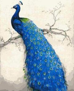 Blue Peacock Art Paint By Numbers