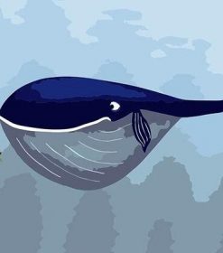 Blue Whale And Little Turtle Paint By Numbers