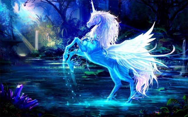 Blue White Unicorn Horse Paint By Numbers