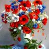 Blue and Red Flowers Paint By Numbers