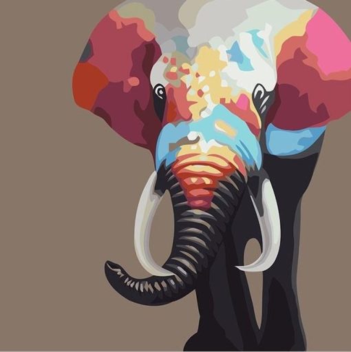 Bull Elephant Art Paint By Numbers