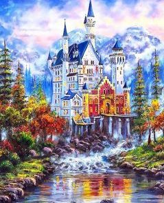 Castle In a Mountain Paint By Numbers