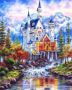 Castle In a Mountain Paint By Numbers