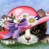 Cat With Flower Hat Paint By Numbers