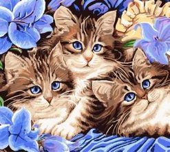 Cats With Flowers Paint By Numbers