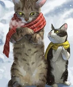 Cats With Scarf Paint By Numbers