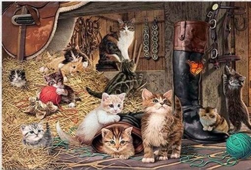 Cats in a Stable Paint By Numbers