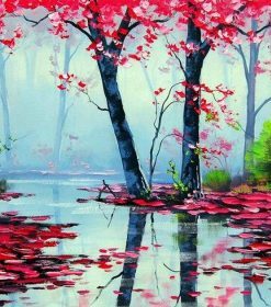 Cherry Blossom Scenery Paint By Numbers