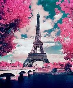 Cherry Blossoms in Paris Paint By Numbers