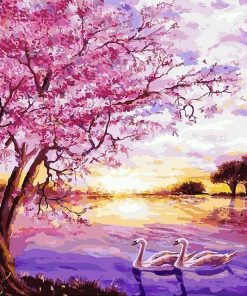 Cherry Tree in Lake Paint By Numbers