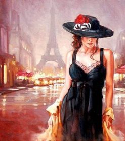 Classic Lady In Paris Paint By Numbers