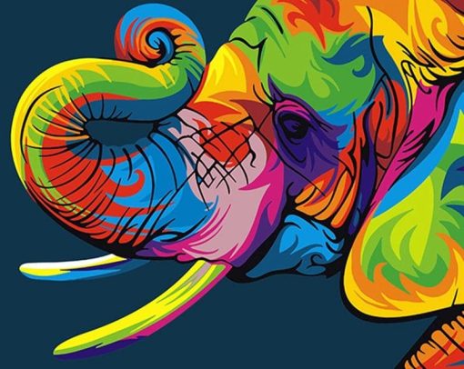 Colored Elephant Paint By Numbers