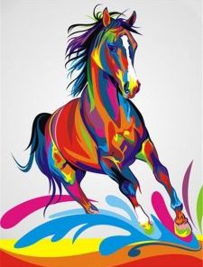Colorful Arabian Horse Paint By Numbers