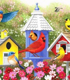 Colorful Birdhouses Paint By Numbers