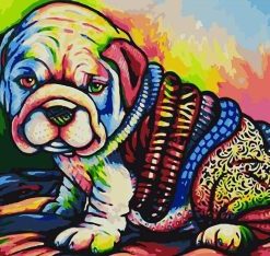 Colorful Bull Dog Paint By Numbers