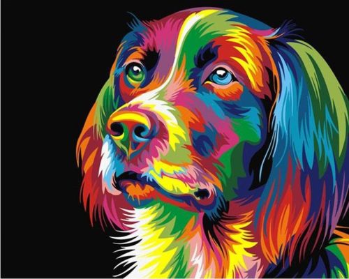 Colorful Dog Paint By Numbers