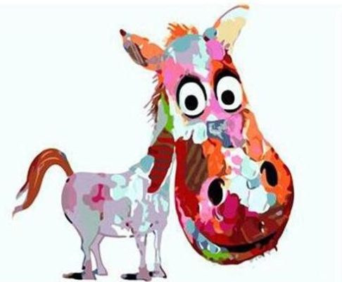 Colorful Donkey Paint By Numbers