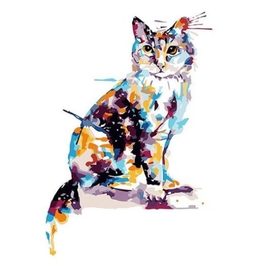 Colorful Dotted Cat Paint By Numbers