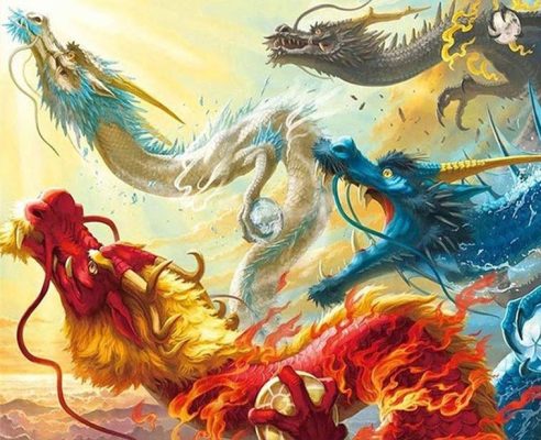 Colorful Dragons Paint By Numbers