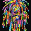 Colorful Rasta Lion Paint By Numbers