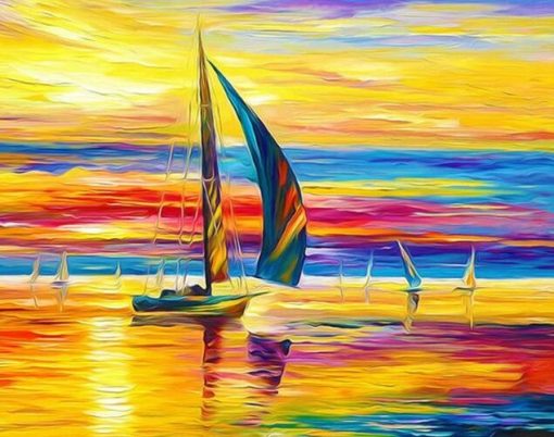 Colorful Sailing Boats Paint By Numbers