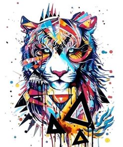 Colorful Tiger Abstract Paint By Numbers