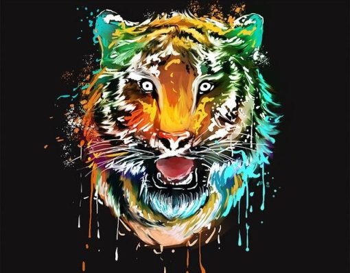 Colorful Tiger Head Paint By Numbers