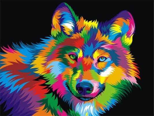 Colorful Wolf Paint By Numbers