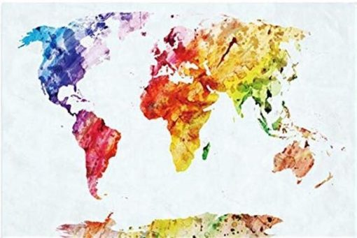 Colorful World Map Paint By Numbers