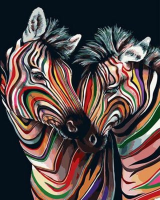 Colorful Zebra Couple Paint By Numbers
