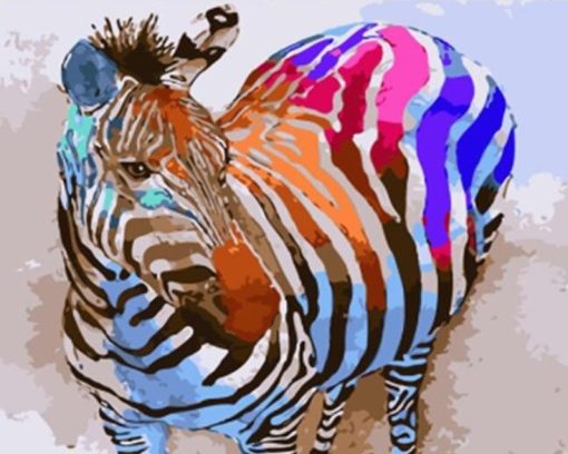 Colorful Zebra Paint By Numbers